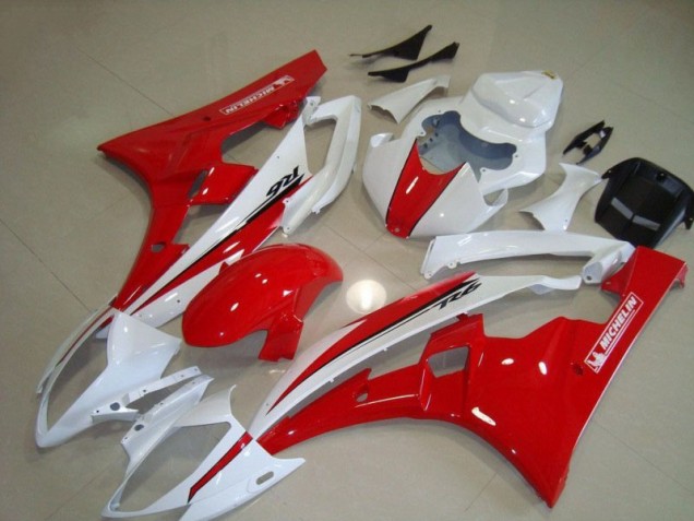 Rouge Blanc Carénage Moto Yamaha R6 06-07 Rouge Blanc Carénage Moto Yamaha R6 06-07