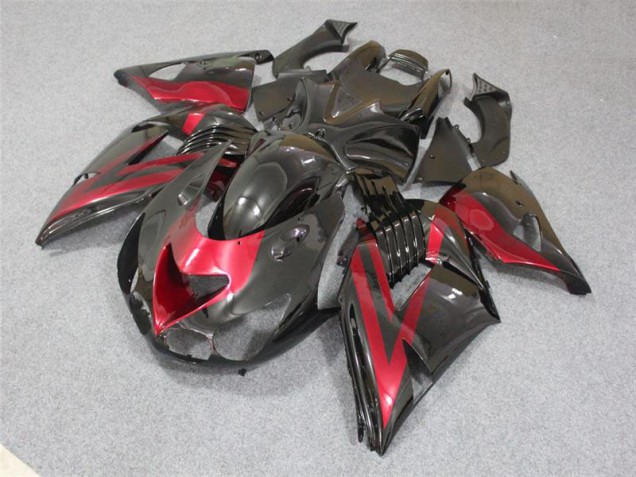 Noir Rouge Carénages Moto Kawasaki ZX14R ZZR 1400 06-11 Noir Rouge Carénages Moto Kawasaki ZX14R ZZR 1400 06-11