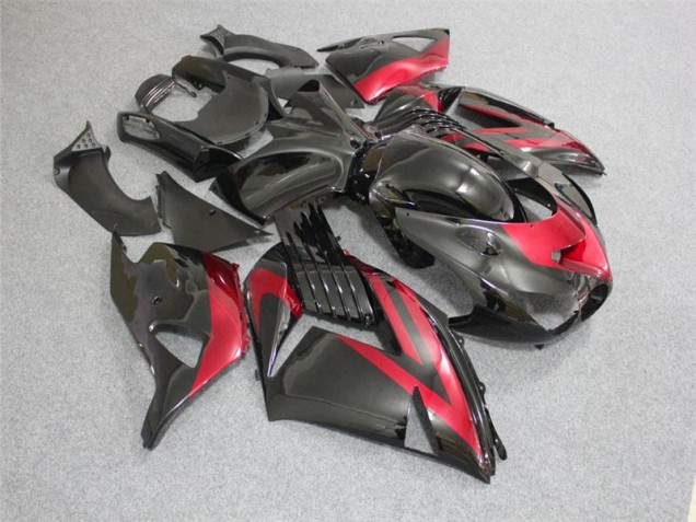 Noir Rouge Carénages Moto Kawasaki ZX14R ZZR 1400 06-11 Noir Rouge Carénages Moto Kawasaki ZX14R ZZR 1400 06-11