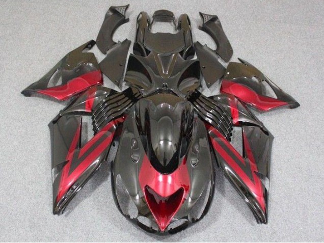 Noir Rouge Carénages Moto Kawasaki ZX14R ZZR 1400 06-11 Noir Rouge Carénages Moto Kawasaki ZX14R ZZR 1400 06-11
