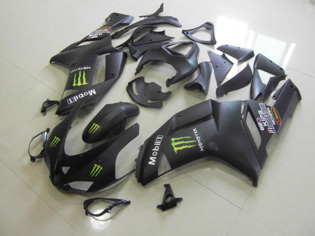 Noir Mat Monster Carénage Moto Kawasaki ZX6R 07-08 Noir Mat Monster Carénage Moto Kawasaki ZX6R 07-08