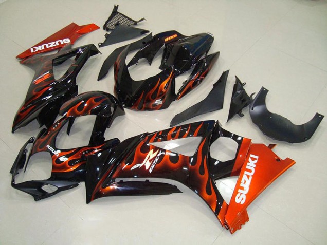 Orange Flamme Carénage Moto Suzuki GSXR 1000 K7 07-08 Orange Flamme Carénage Moto Suzuki GSXR 1000 K7 07-08