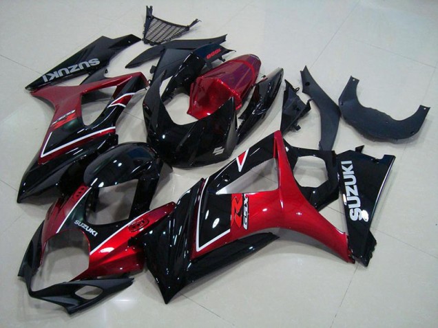 Rouge Noir Carénages Moto Suzuki GSXR 1000 K7 07-08 Rouge Noir Carénages Moto Suzuki GSXR 1000 K7 07-08