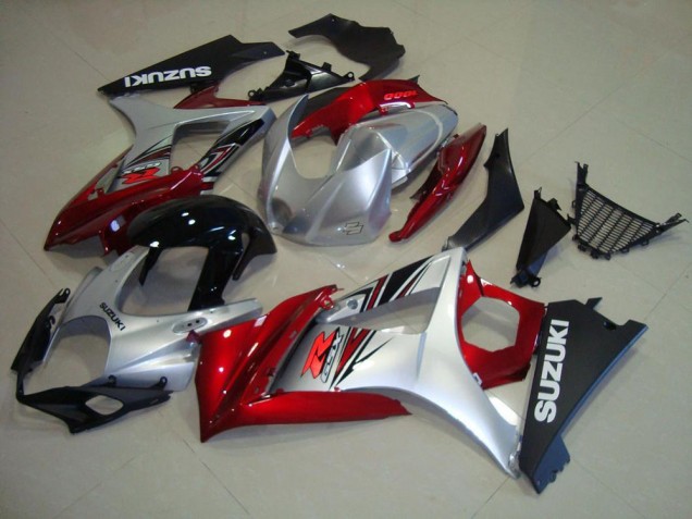 Rouge Noir Argent Carénage Moto Suzuki GSXR 1000 K7 07-08 Rouge Noir Argent Carénage Moto Suzuki GSXR 1000 K7 07-08