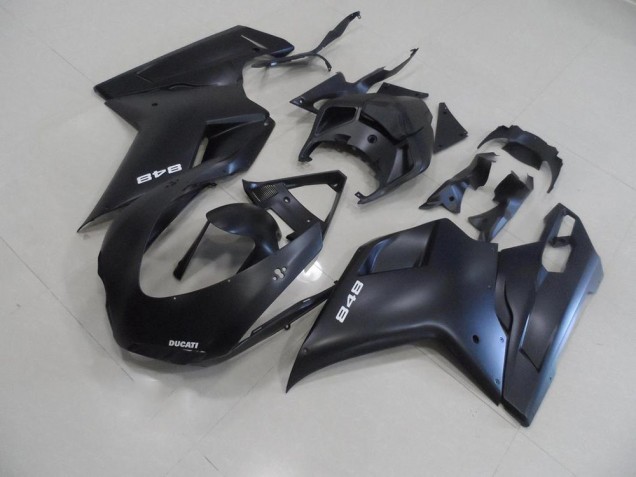 Noir Mat avec Blanc 848 Carénage Moto Ducati 848 1098 1198 07-14 Noir Mat avec Blanc 848 Carénage Moto Ducati 848 1098 1198 07-14