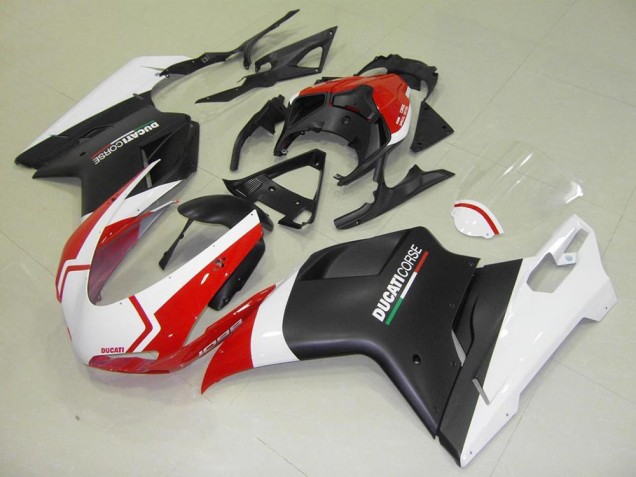 Noir Mat Blanc Rouge Carénage Moto Ducati 848 1098 1198 07-14 Noir Mat Blanc Rouge Carénage Moto Ducati 848 1098 1198 07-14