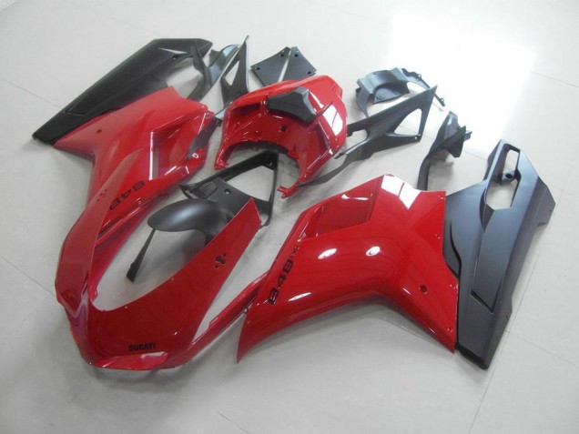 Rouge Noir Carénage Moto Ducati 848 1098 1198 07-14 Rouge Noir Carénage Moto Ducati 848 1098 1198 07-14