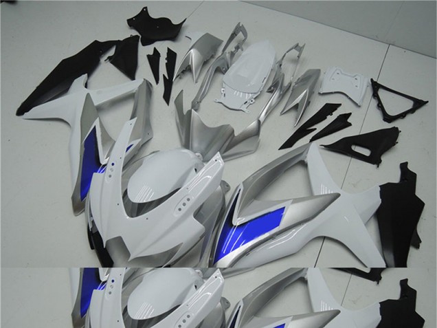 Blanc Argent Bleu Carénage Moto Suzuki GSXR 600 / 750 K8 08-10 Blanc Argent Bleu Carénage Moto Suzuki GSXR 600 / 750 K8 08-10