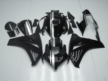 Meilleur Noir Brillant avec Argent Bande Carénage Moto Honda CBR 1000 RR 08-11