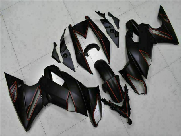 Noir Rouge Carénage Moto Kawasaki EX650 09-11 Noir Rouge Carénage Moto Kawasaki EX650 09-11