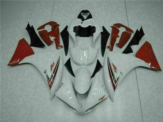 Blanc Rouge Carénage Moto Yamaha R1 09-11 Blanc Rouge Carénage Moto Yamaha R1 09-11