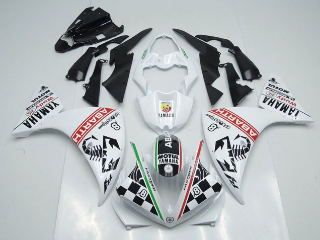 Blanc Noir Abrath Carénage Moto Yamaha R1 09-11 Blanc Noir Abrath Carénage Moto Yamaha R1 09-11