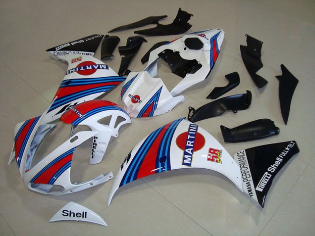 Blanc Noir Martini Carénage Moto Yamaha R1 09-11 Blanc Noir Martini Carénage Moto Yamaha R1 09-11