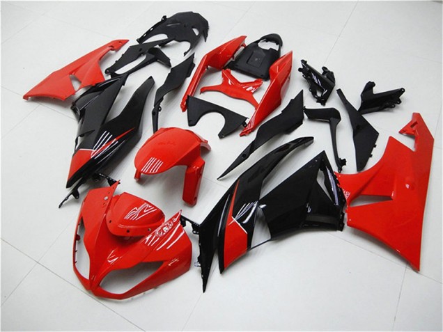 Rouge Noir Carénage Moto Kawasaki ZX6R 09-12 Rouge Noir Carénage Moto Kawasaki ZX6R 09-12
