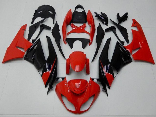 Rouge Noir Carénage Moto Kawasaki ZX6R 09-12 Rouge Noir Carénage Moto Kawasaki ZX6R 09-12