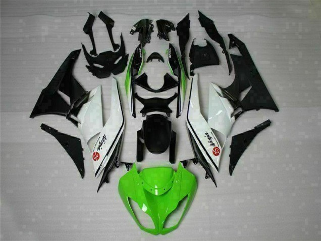 Vert Noir Blanc 25 Carénage Moto Kawasaki ZX6R 09-12 Vert Noir Blanc 25 Carénage Moto Kawasaki ZX6R 09-12