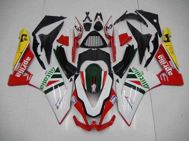 Blanc Rouge Alitalia Carénage Moto Aprilia RSV4 09-15 Blanc Rouge Alitalia Carénage Moto Aprilia RSV4 09-15