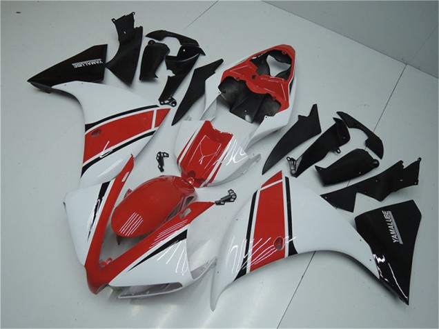 Blanc Rouge Noir Carénage Moto Yamaha R1 12-14 Blanc Rouge Noir Carénage Moto Yamaha R1 12-14