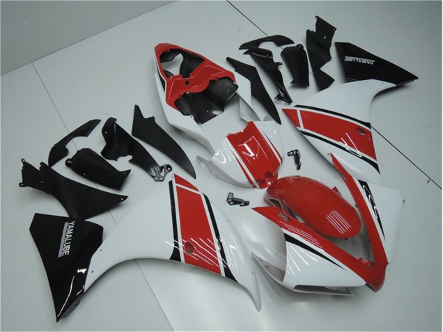 Blanc Rouge Noir Carénage Moto Yamaha R1 12-14 Blanc Rouge Noir Carénage Moto Yamaha R1 12-14