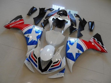 Meilleur Blanc Noir Ducati Star Carénage Moto Yamaha R1 12-14