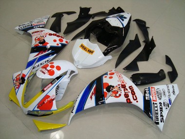 Meilleur Blanc Noir Pepe Phone Carénage Moto Yamaha R1 12-14