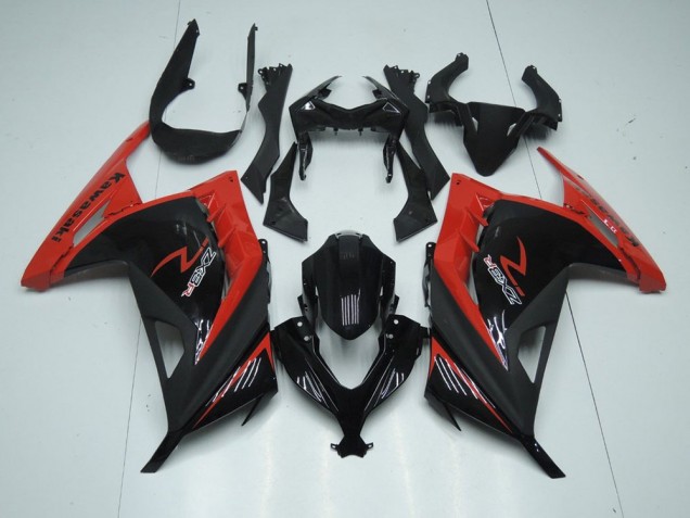 Rouge Noir Carénages Moto Kawasaki ZX 300R 13-16 Rouge Noir Carénages Moto Kawasaki ZX 300R 13-16