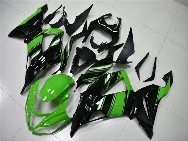 Vert Noir Carénage Moto Kawasaki ZX6R 13-18 Vert Noir Carénage Moto Kawasaki ZX6R 13-18