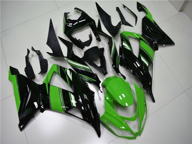 Vert Noir Carénage Moto Kawasaki ZX6R 13-18 Vert Noir Carénage Moto Kawasaki ZX6R 13-18
