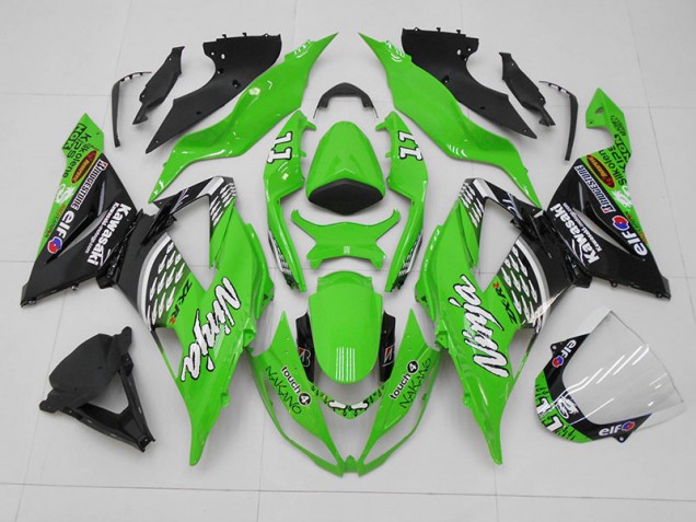 Vert Noir 11 Carénage Moto Kawasaki ZX6R 13-18 Vert Noir 11 Carénage Moto Kawasaki ZX6R 13-18