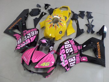 Meilleur Jaune Rose Rossi Carénage Moto Honda CBR 600 RR 13-23