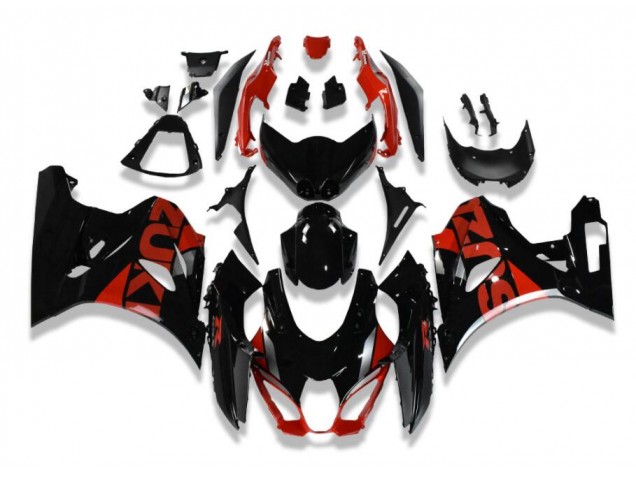 Noir Rouge Carénage Moto Suzuki GSXR 1000 17-23 Noir Rouge Carénage Moto Suzuki GSXR 1000 17-23